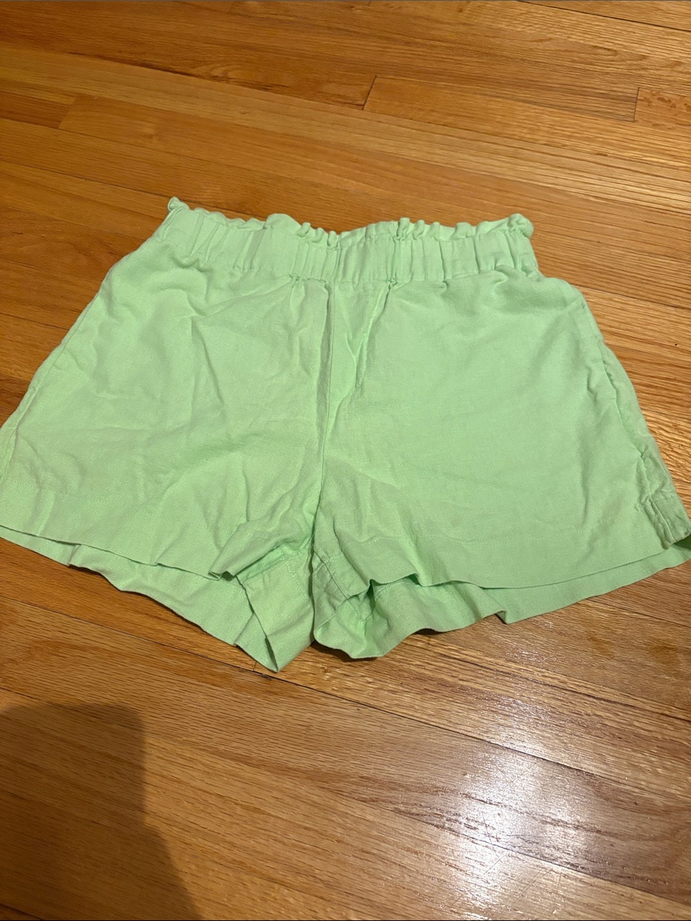 Light Green Elastic-Waist Women’s Shorts